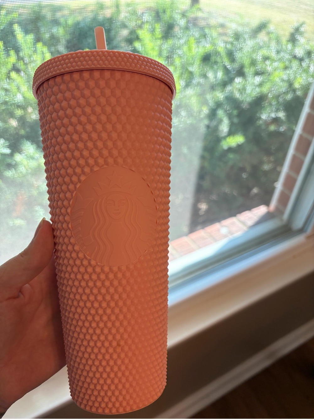 Pink matte Starbucks tumbler